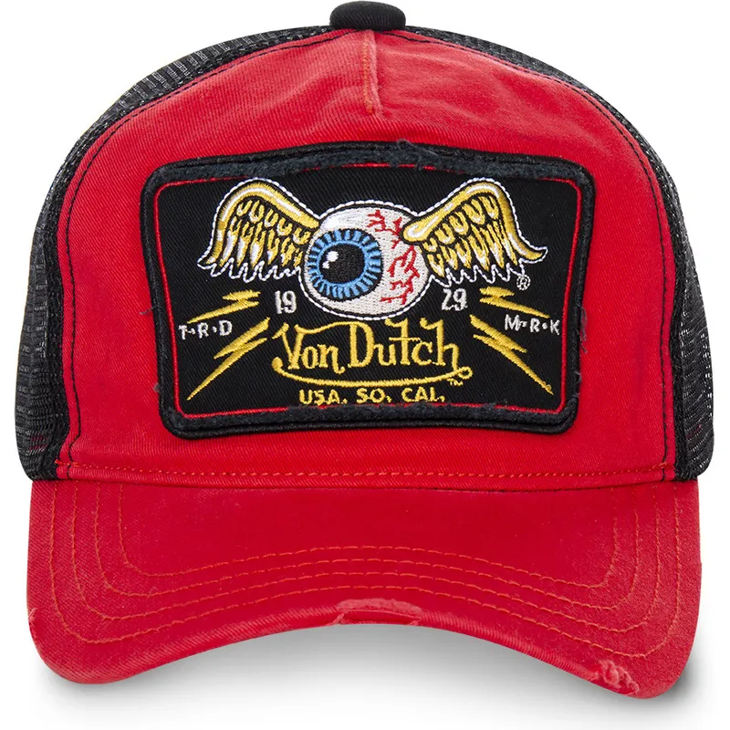 kepure-islenkta-raudona-snapback-truck05-von-dutch