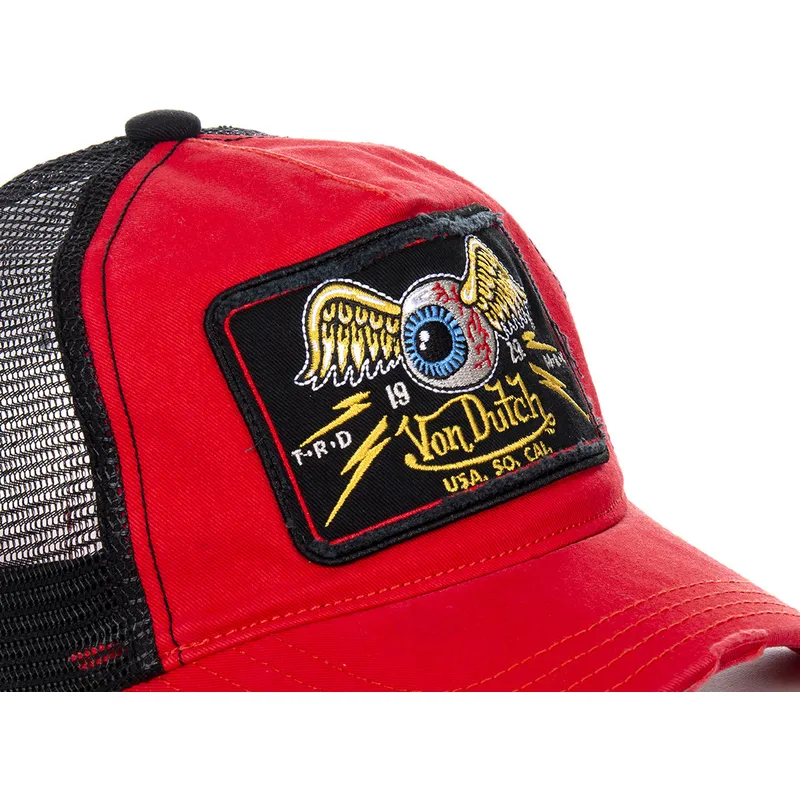 kepure-islenkta-raudona-snapback-truck05-von-dutch