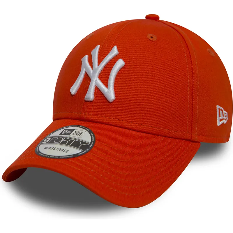 kepure-islenkta-oranzine-reguliuojamas-9forty-essential-new-york-yankees-mlb-new-era