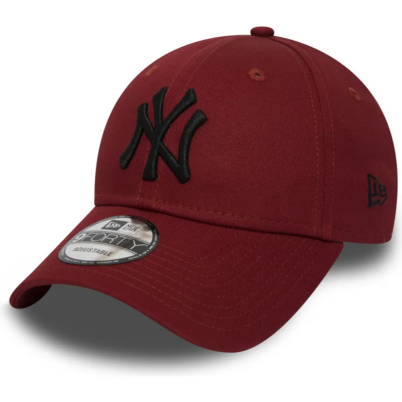 kepure-islenkta-raudona-reguliuojamas-9forty-essential-new-york-yankees-mlb-new-era