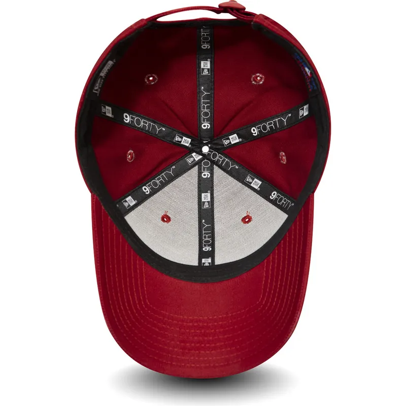 kepure-islenkta-raudona-reguliuojamas-9forty-essential-new-york-yankees-mlb-new-era