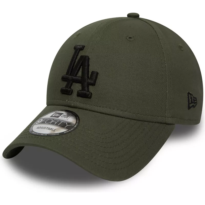 wyginieta-czapka-zielona-z-regulacja-z-czarnym-logo-9forty-essential-los-angeles-dodgers-mlb-new-era