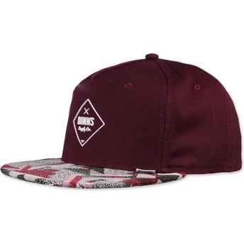 Czapka 5-panelowa bordowa snapback Rubber Aztek od Djinns
