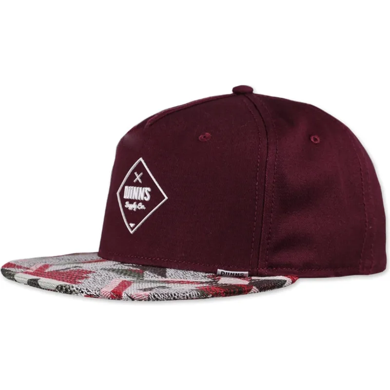 kepure-5-segmentu-raudona-snapback-rubber-aztek-djinns
