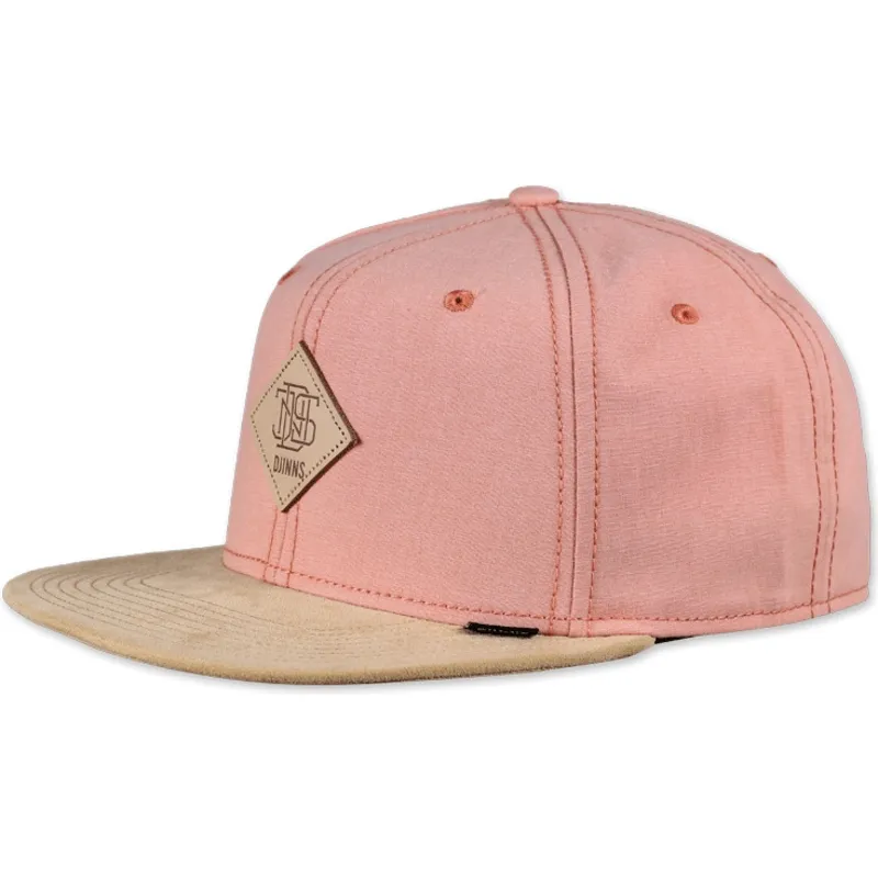 rozowa-czapka-snapback-6-panelowa-melange-twill-od-djinns