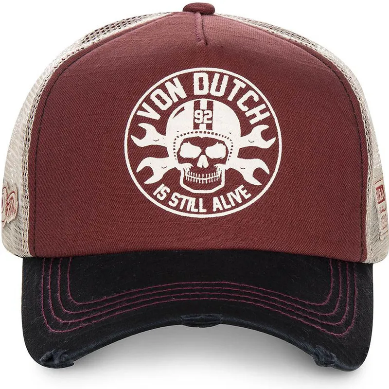 kepure-islenkta-raudona-snapback-bor-von-dutch