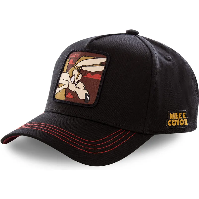 kepure-islenkta-juoda-snapback-coy3-kojotas-looney-tunes-capslab