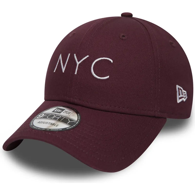 kepure-islenkta-raudona-reguliuojamas-9forty-essential-nyc-new-era