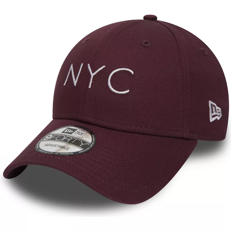 wyginieta-czapka-ciemno-czerwony-z-regulacja-9forty-essential-nyc-new-era
