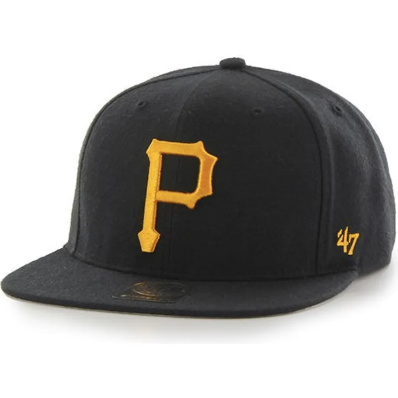kepure-plokscia-juoda-snapback-captain-no-shot-pittsburgh-pirates-mlb-47-brand