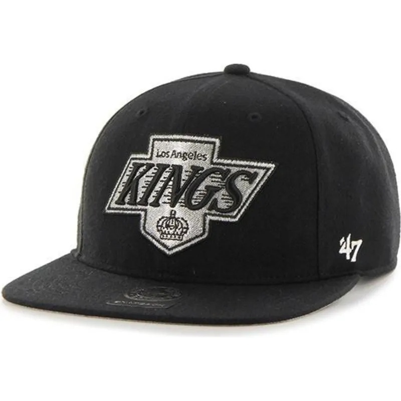 kepure-plokscia-juoda-snapback-captain-no-shot-los-angeles-kings-nhl-47-brand