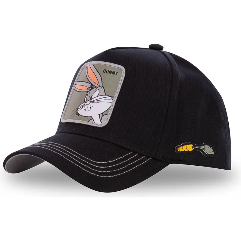 kepure-islenkta-juoda-snapback-bun3-kiskis-bagsis-looney-tunes-capslab kepure-islenkta-juoda-snapback-bun3-kiskis-bagsis-looney-tunes-capslab