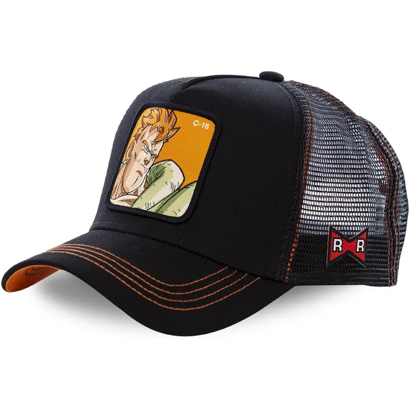 kepure-islenkta-juoda-snapback-androide-c16b-c-16-dragon-ball-capslab