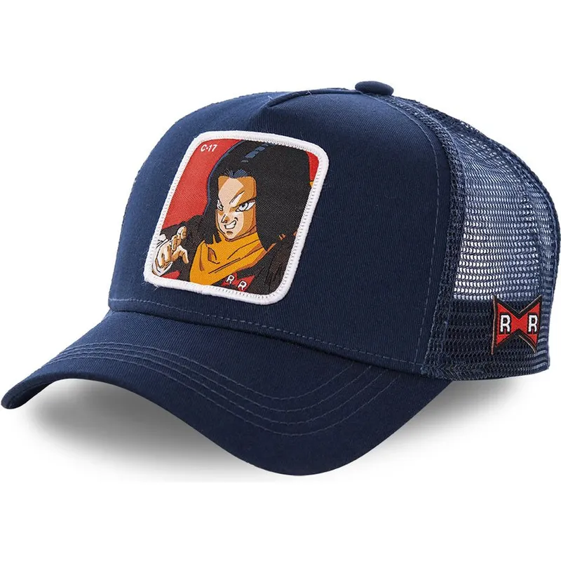 kepure-islenkta-tamsiai-melyna-snapback-androide-c17a-c-17-dragon-ball-capslab