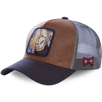 kepure-islenkta-ruda-snapback-androide-c18a-c-18-dragon-ball-capslab