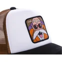 capslab-master-roshi-kam3m-dragon-ball-white-brown-and-black-trucker-hat