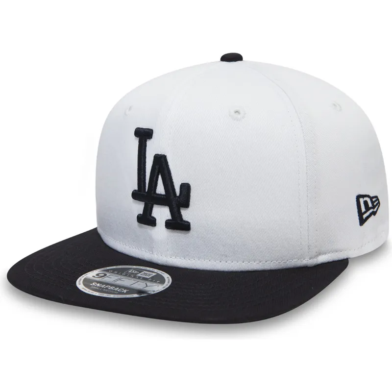 biala-plaska-czapka-snapback-dla-dzieci-z-czarnym-daszkiem-9fifty-contrast-crown-los-angeles-dodgers-mlb-od-new-era