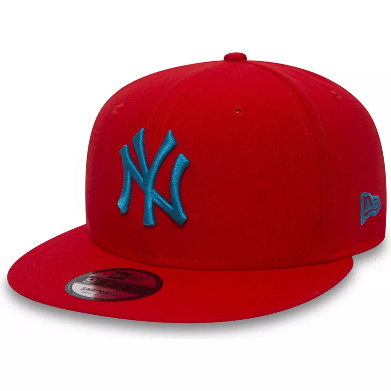 plaska-czapka-czerwona-snapback-z-logo-niebieska-9fifty-essential-league-new-york-yankees-mlb-new-era