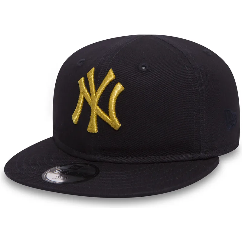kepure-plokscia-juoda-snapback-vaikams-oro-9fifty-golden-new-york-yankees-mlb-new-era