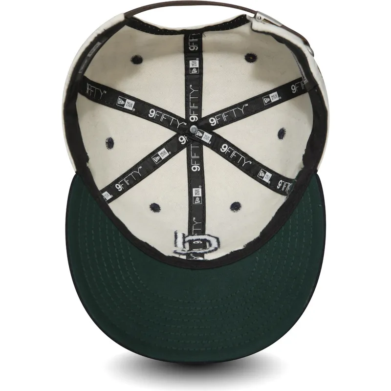 kepure-plokscia-balta-reguliuojamas-9fifty-low-profile-flannel-cleveland-indians-mlb-new-era