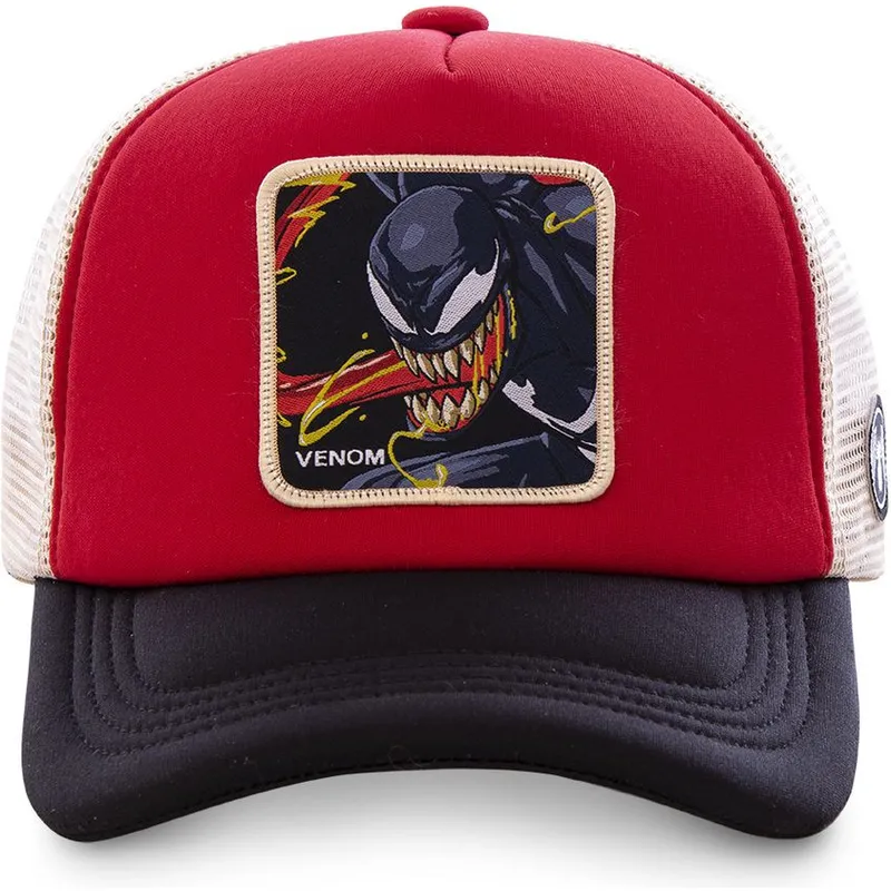 kepure-islenkta-raudona-snapback-ven4m-venom-marvel-comics-capslab kepure-islenkta-raudona-snapback-ven4m-venom-marvel-comics-capslab