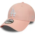 rozowa-zakrzywiona-czapka-regulowana-9forty-league-essential-los-angeles-dodgers-mlb-od-new-era