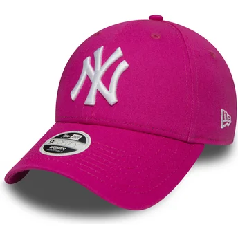 Kepurė išlenkta rožinė reguliuojamas 9FORTY Essential New York Yankees MLB New Era