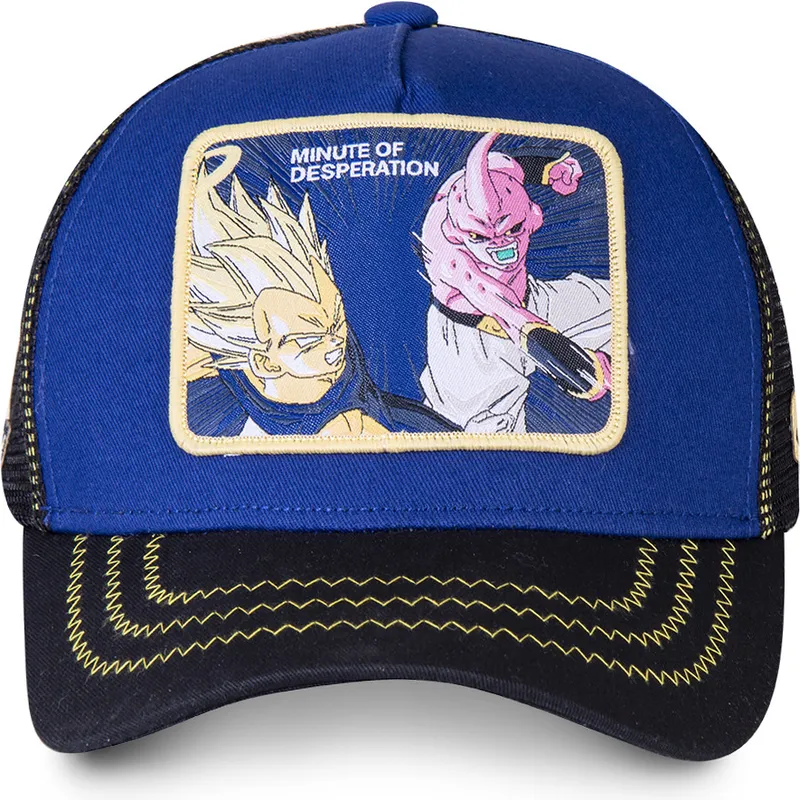 kepure-islenkta-melyna-snapback-minute-of-desperation-des2-vegeta-vs-kid-buu-dragon-ball-capslab