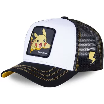 Capslab Pikachu PIK5 Pokémon White and Black Trucker Hat