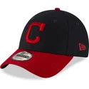 kepure-islenkta-tamsiai-melyna-reguliuojamas-9forty-the-league-cleveland-indians-mlb-new-era