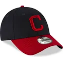 kepure-islenkta-tamsiai-melyna-reguliuojamas-9forty-the-league-cleveland-indians-mlb-new-era