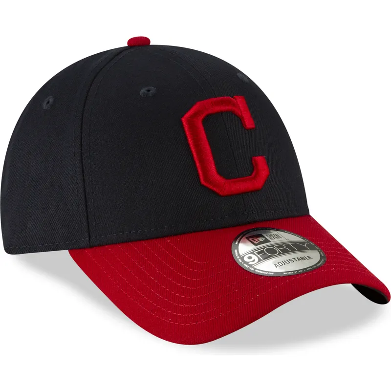 kepure-islenkta-tamsiai-melyna-reguliuojamas-9forty-the-league-cleveland-indians-mlb-new-era