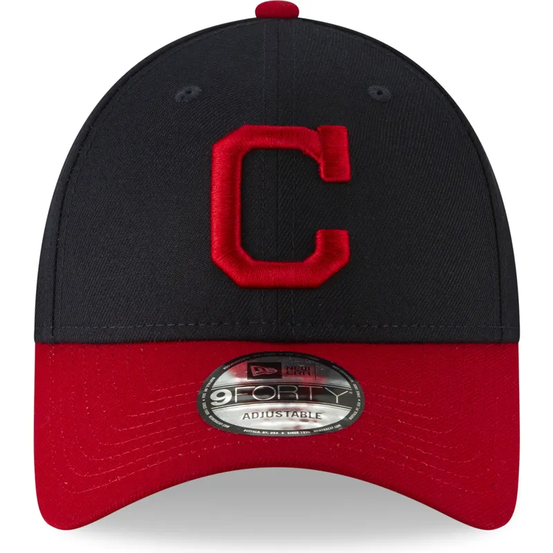 kepure-islenkta-tamsiai-melyna-reguliuojamas-9forty-the-league-cleveland-indians-mlb-new-era