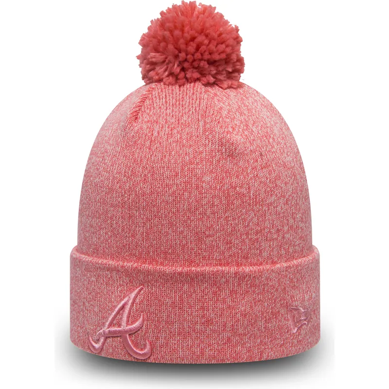 rozowa-czapka-z-pomponem-cuff-knit-essential-bobble-atlanta-braves-mlb-od-new-era