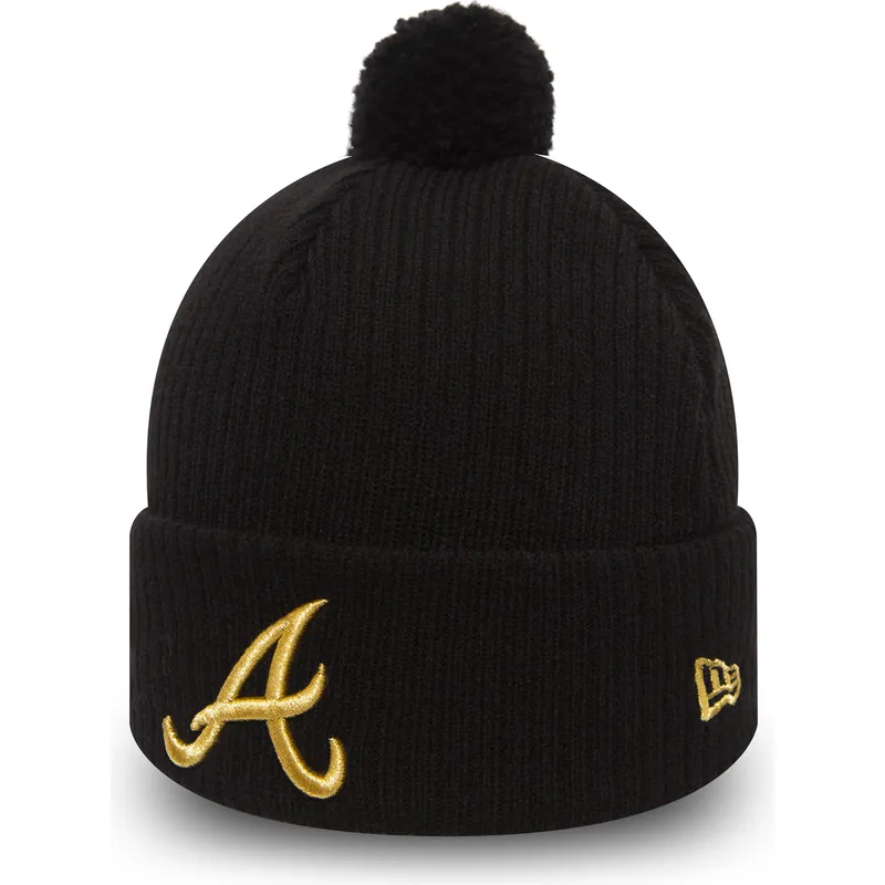 kepure-su-bumbulu-juoda-cuff-knit-sport-waffle-atlanta-braves-mlb-new-era