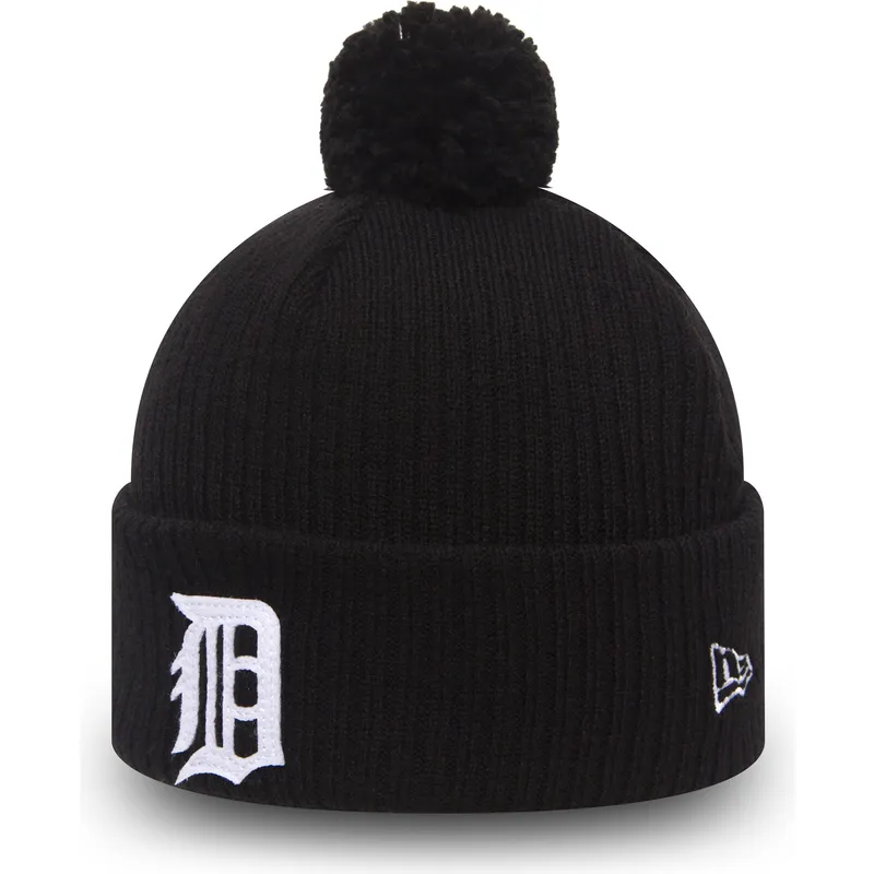 kepure-su-bumbulu-juoda-cuff-knit-lightweight-felt-bobble-detroit-tigers-mlb-new-era