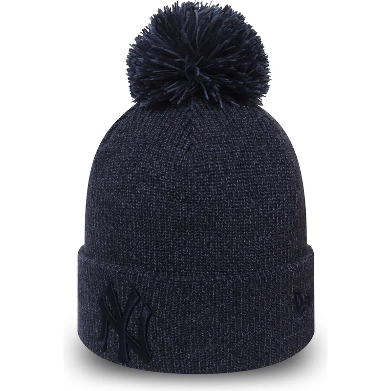 kepure-su-bumbulu-melyna-cuff-knit-marl-bobble-new-york-yankees-mlb-new-era