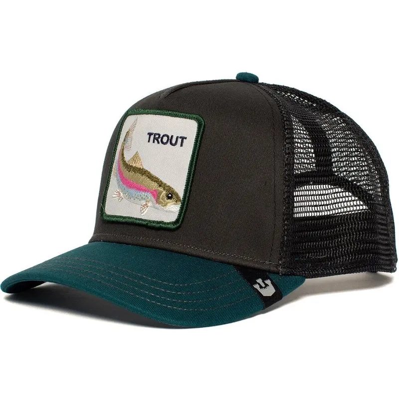 kepure-islenkta-juoda-snapback-rainbow-trout-the-farm-goorin-bros kepure-islenkta-juoda-snapback-rainbow-trout-the-farm-goorin-bros