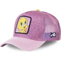 rozowa-czapka-trucker-z-brokatem-tweety-twe4-looney-tunes-od-capslab