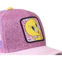rozowa-czapka-trucker-z-brokatem-tweety-twe4-looney-tunes-od-capslab