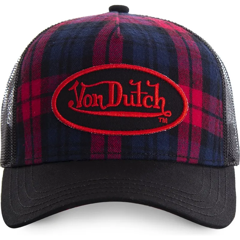 kepure-islenkta-juoda-snapback-estampado-cuadros-carb2-von-dutch
