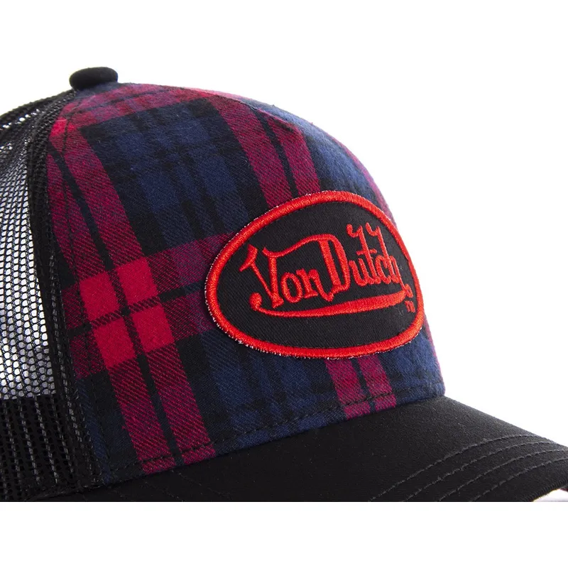 kepure-islenkta-juoda-snapback-estampado-cuadros-carb2-von-dutch