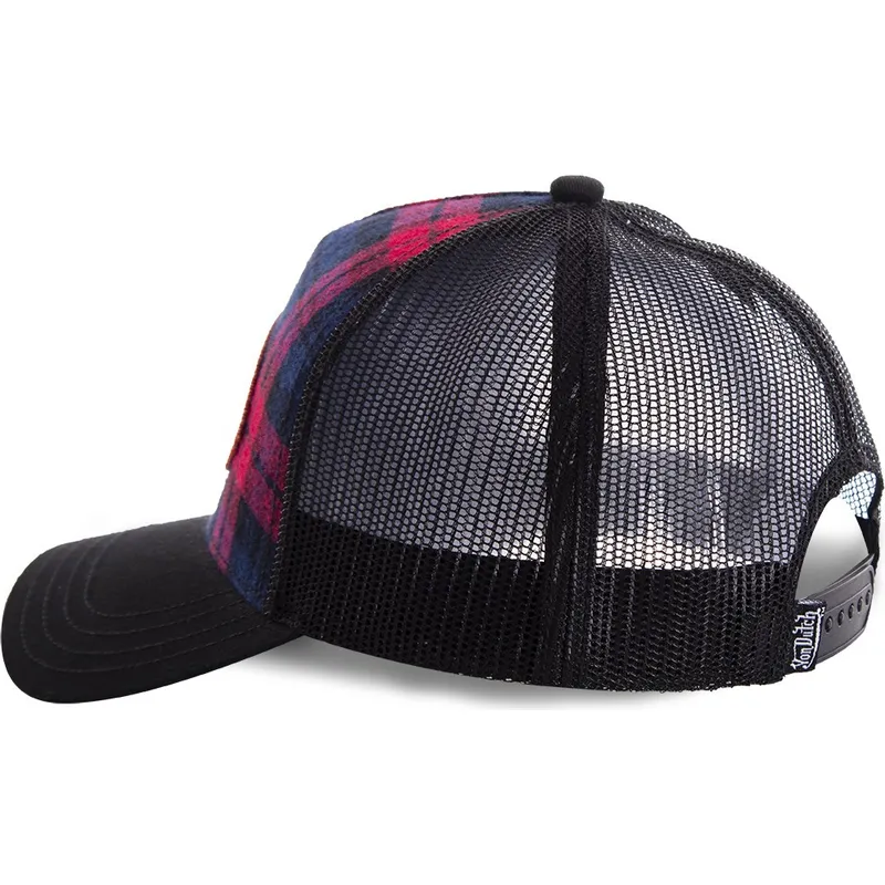 kepure-islenkta-juoda-snapback-estampado-cuadros-carb2-von-dutch