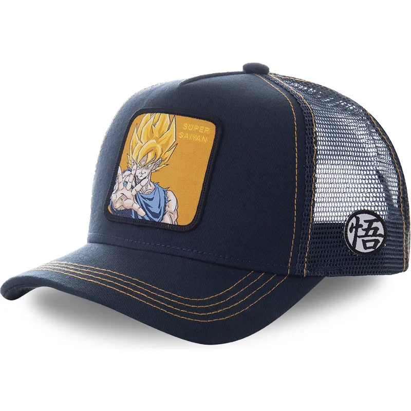 kepure-islenkta-tamsiai-melyna-snapback-super-saiyan-say3-son-goku-dragon-ball-capslab