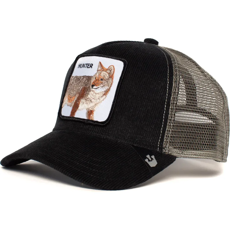 czarna-i-szara-czapka-trucker-z-wilkiem-hunter-in-the-woods-od-goorin-bros