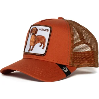 czapka-truckerka-brazowa-z-jamnikiem-weiner-dawg-od-goorin-bros
