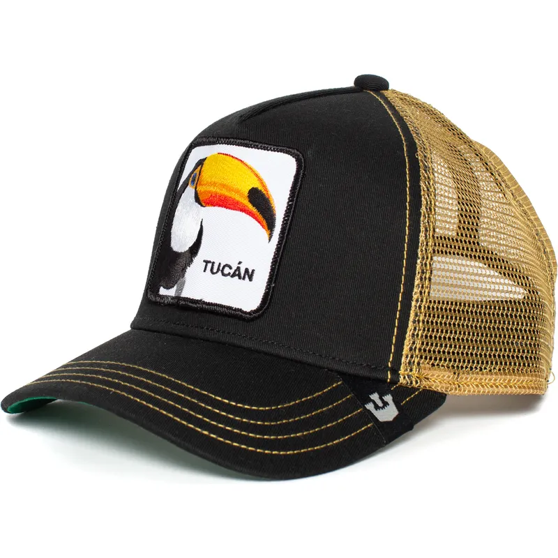 czarna-i-zlota-czapka-trucker-z-tukanym-tucan-od-goorin-bros