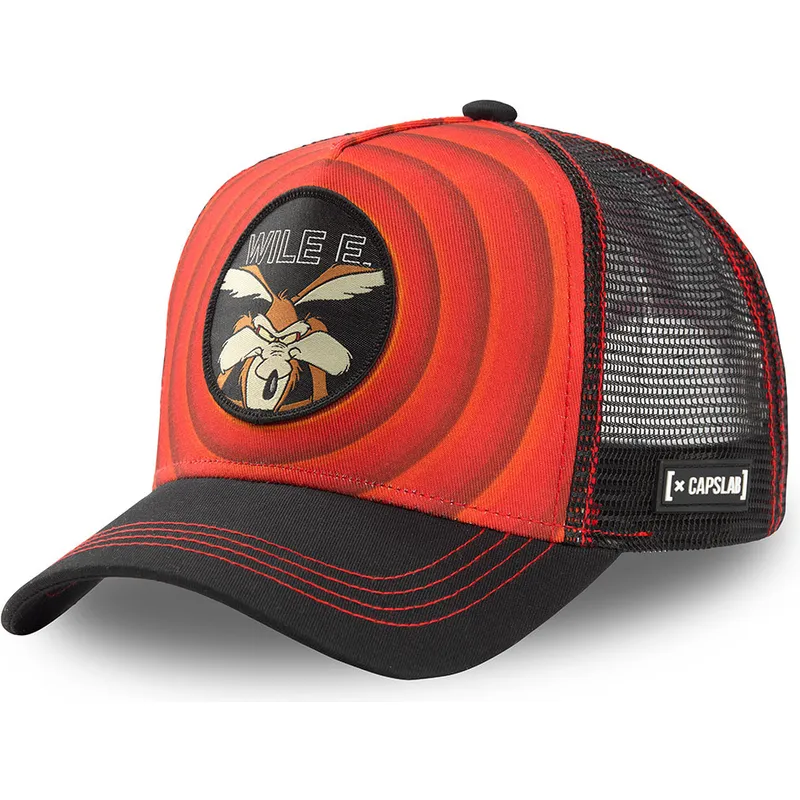 czerwona-i-czarna-czapka-trucker-coyote-bullseye-color-rings-wil1-looney-tunes-od-capslab
