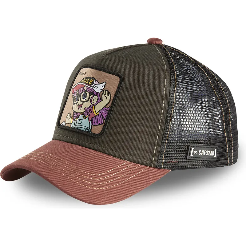 brazowo-czarna-czapka-truckerka-arale-norimaki-rob1-dr-slump-od-capslab