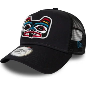 kepure-islenkta-tamsiai-melyna-snapback-bear-tattoo-pack-a-frame-new-era